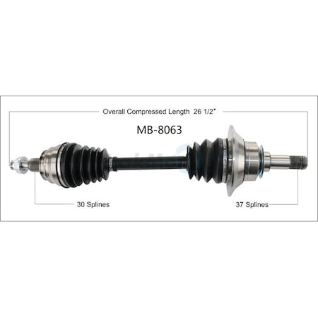 Surtrack Axle Cv Axle Shaft, Mb-8063 MB-8063